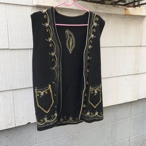 Vintage Sleeveless Embroidered Vest